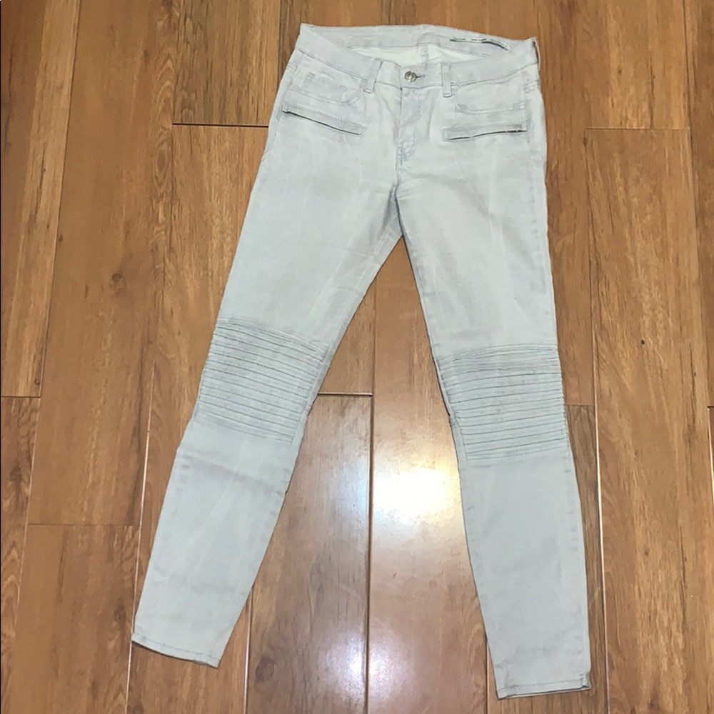 Zara Grey Gray Zipper Skinny Jeans Size 4 EU 36